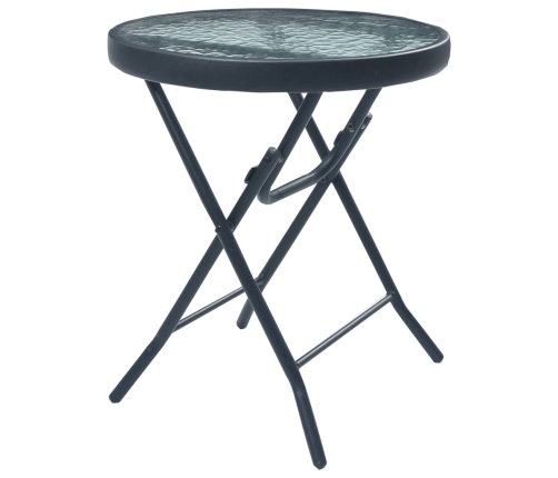 Mesa y sillas de bistró 3 piezas acero negro
