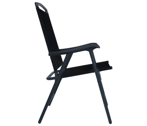 Mesa y sillas de bistró 3 piezas acero negro