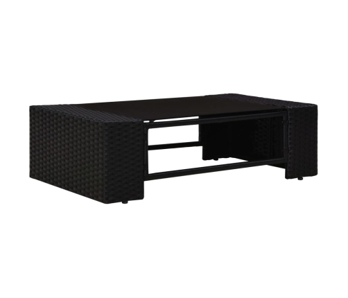 Juego de muebles de jardín 5 piezas ratán sintético negro