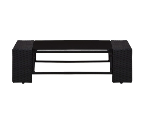Juego de muebles de jardín 5 piezas ratán sintético negro