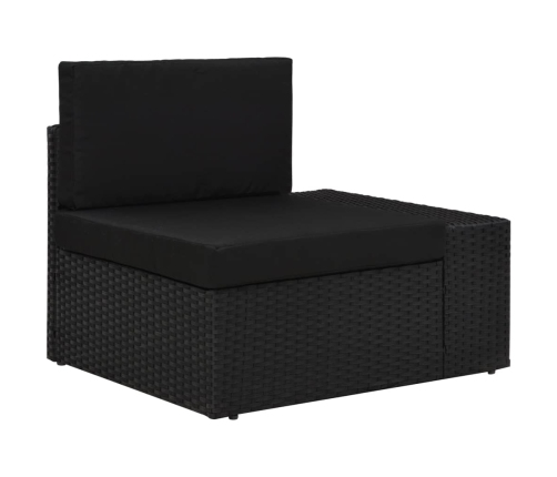 Juego de muebles de jardín 5 piezas ratán sintético negro