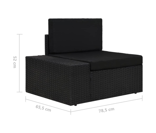 Juego de muebles de jardín 5 piezas ratán sintético negro
