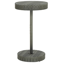 Mesa de jardín de ratán sintético gris 60,5x106 cm