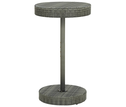 Mesa de jardín de ratán sintético gris 60,5x106 cm