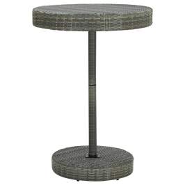 Mesa de jardín de ratán sintético gris 75,5x106 cm