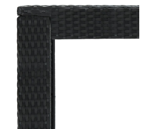 Mesa alta para jardín ratán sintético negro 100x60,5x110,5 cm