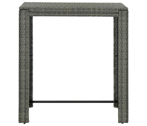 Mesa alta para jardín ratán sintético gris 100x60,5x110,5 cm