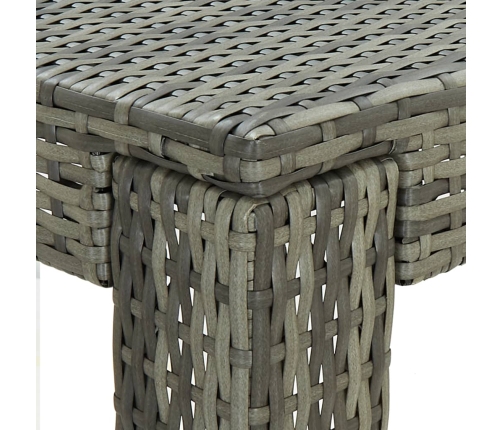 Mesa alta para jardín ratán sintético gris 100x60,5x110,5 cm