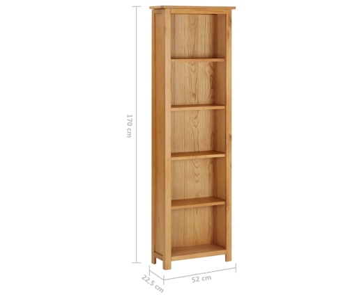 vidaX Estantería madera maciza de roble 52x22,5x170 cm