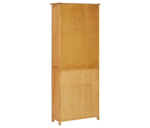 vidaXL Estantería con 2 puertas de madera maciza de roble 70x30x180 cm