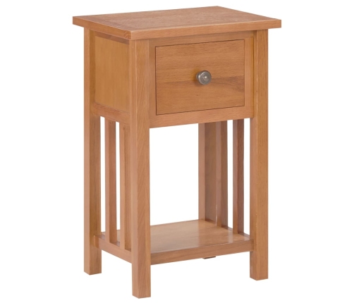 Mesa revistero con cajón madera maciza de roble 35x27x55 cm