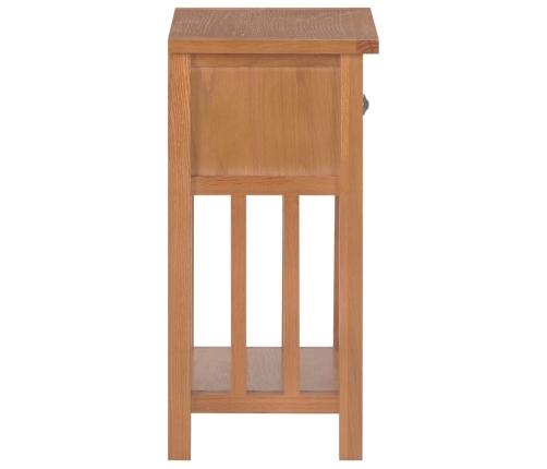 Mesa revistero con cajón madera maciza de roble 35x27x55 cm