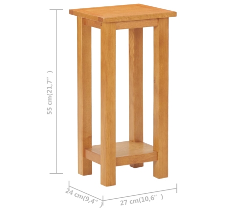 Mesa auxiliar de madera maciza de roble 27x24x55 cm