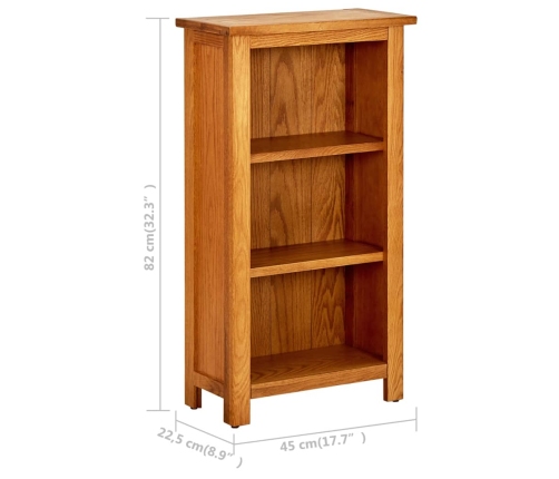 vidaX Estantería madera maciza de roble 45x22,5x82 cm