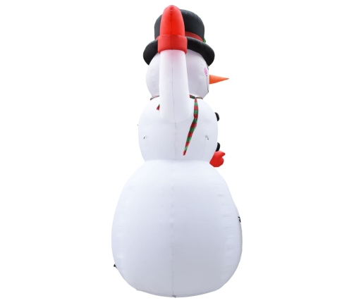 Muñeco de nieve inflable de Navidad con LED IP44 450 cm XXL