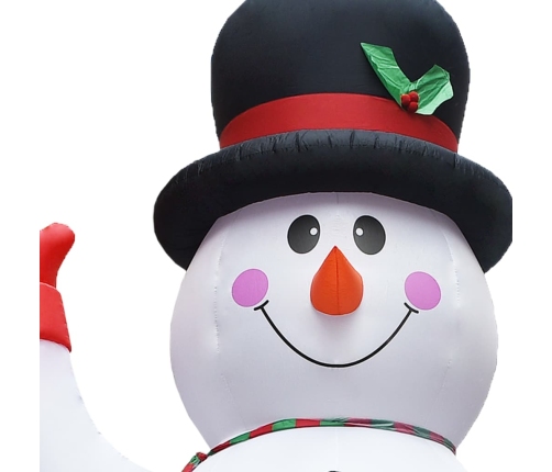 Muñeco de nieve inflable de Navidad con LED IP44 450 cm XXL