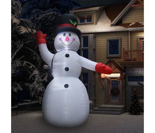 Muñeco de nieve inflable de Navidad con LED IP44 450 cm XXL