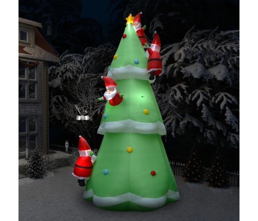 Árbol de Navidad inflable y Papás Noel LED IP44 500 cm XXL tela