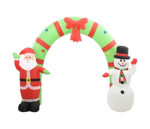 Arco de Navidad inflable Papá Noel y muñeco de nieve LED 223 cm