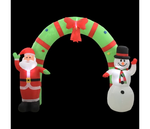 Arco de Navidad inflable Papá Noel y muñeco de nieve LED 223 cm