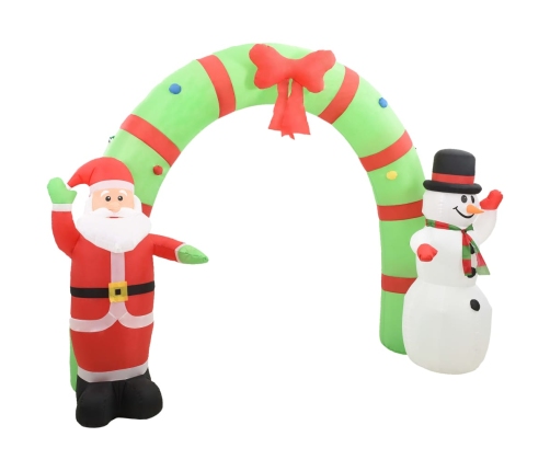 Arco de Navidad inflable Papá Noel y muñeco de nieve LED 223 cm