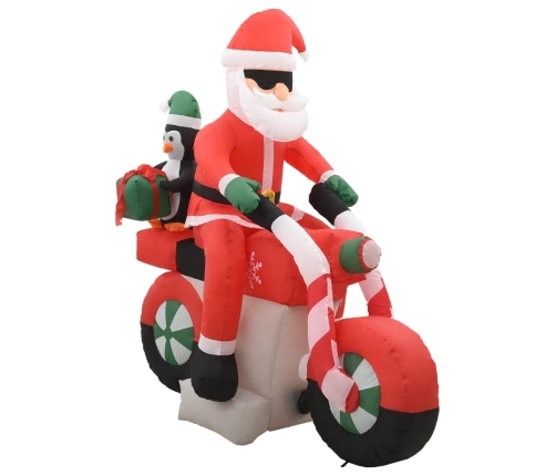 Papá Noel inflable navideño en moto LED IP44 160 cm