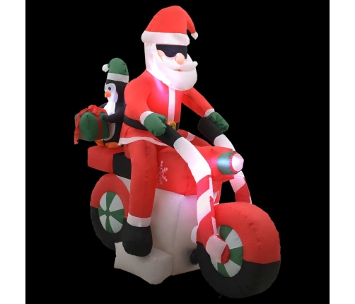 Papá Noel inflable navideño en moto LED IP44 160 cm