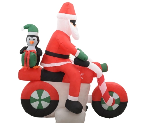 Papá Noel inflable navideño en moto LED IP44 160 cm