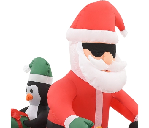 Papá Noel inflable navideño en moto LED IP44 160 cm