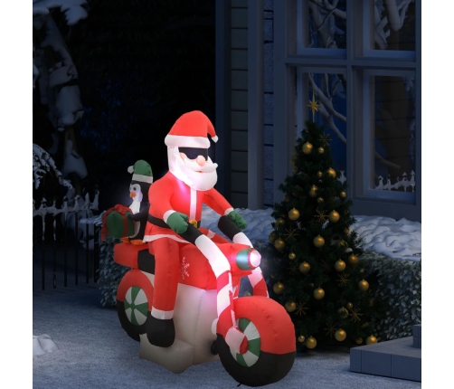 Papá Noel inflable navideño en moto LED IP44 160 cm