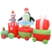 Pingüino y ratón inflable en tren de Navidad LED IP44 350 cm