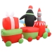 Pingüino y ratón inflable en tren de Navidad LED IP44 350 cm