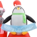 Pingüino y ratón inflable en tren de Navidad LED IP44 350 cm