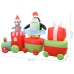 Pingüino y ratón inflable en tren de Navidad LED IP44 350 cm