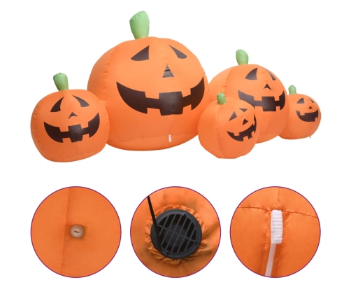 Familia de calabaza inflable de Halloween con LED 1,8 m