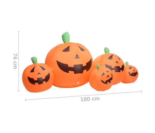 Familia de calabaza inflable de Halloween con LED 1,8 m