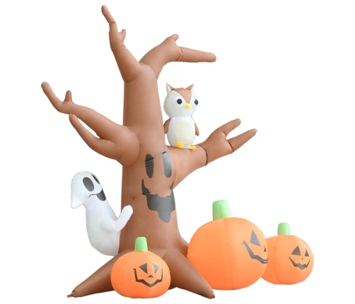 Árbol fantasma inflable de Halloween con calabazas 6 LEDs 2,6 m