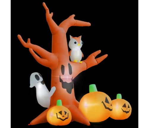 Árbol fantasma inflable de Halloween con calabazas 6 LEDs 2,6 m