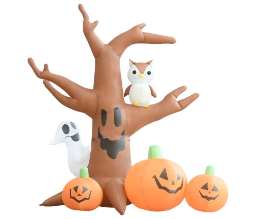 Árbol fantasma inflable de Halloween con calabazas 6 LEDs 2,6 m