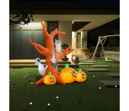 Árbol fantasma inflable de Halloween con calabazas 6 LEDs 2,6 m