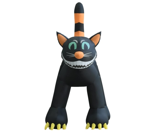 Gato negro inflable de Halloween con LED XXL 6 m