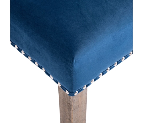 Silla de comedor de terciopelo azul