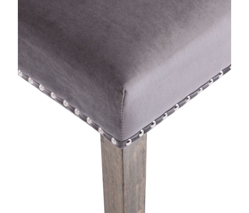 Silla de comedor de terciopelo gris