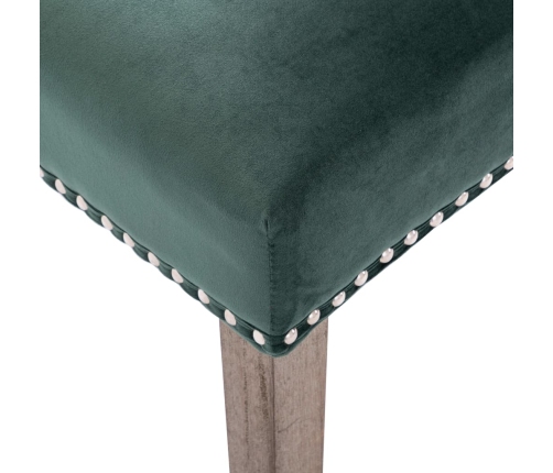 Silla de comedor de terciopelo verde oscuro