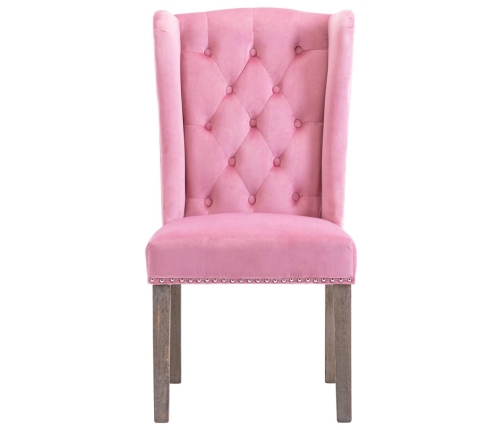 Silla de comedor de terciopelo rosa