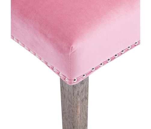 Silla de comedor de terciopelo rosa