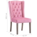 Silla de comedor de terciopelo rosa