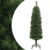 Árbol de Navidad artificial delgado y soporte PVC verde 150 cm