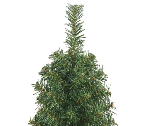 Árbol de Navidad artificial delgado y soporte PVC verde 150 cm