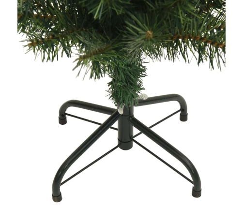 Árbol de Navidad artificial delgado y soporte PVC verde 150 cm